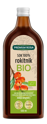 Sanddornsaft 100% BIO zuckerfrei 500 ml PREMIUM ROSA - Biogo.de